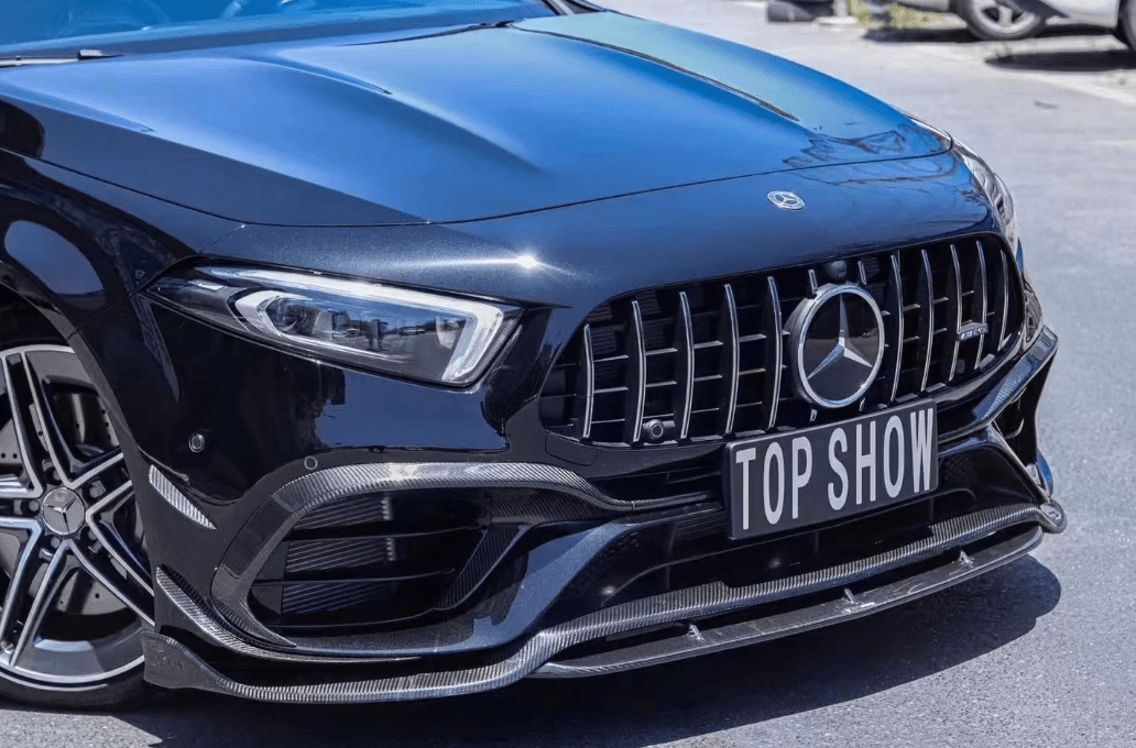 TAKD - MERCEDES A - CLASS W177 A45 CARBON FIBRE FRONT BUMPER CANARDS - Aero Carbon UK