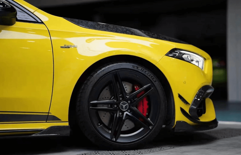 TAKD - MERCEDES A - CLASS W177 A45 CARBON FIBRE FRONT BUMPER CANARDS - Aero Carbon UK