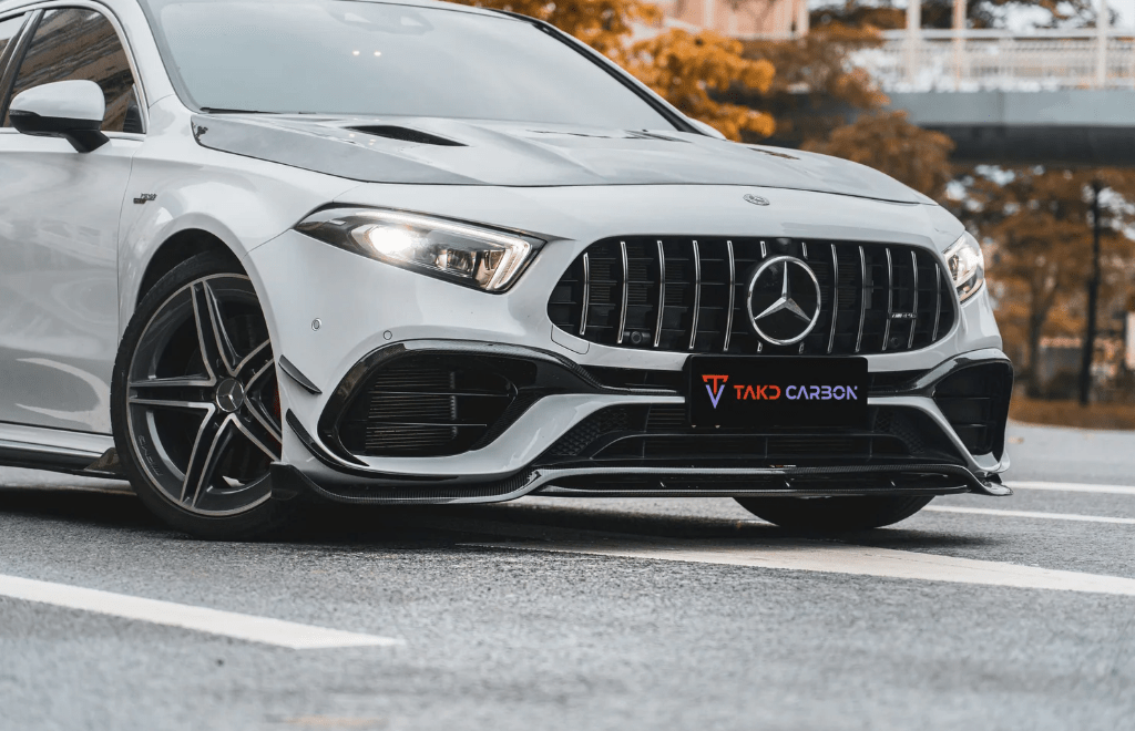 TAKD - MERCEDES A - CLASS W177 A45 CARBON FIBRE FRONT BUMPER CANARDS - Aero Carbon UK