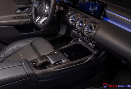 TAKD - MERCEDES BENZ A35 / A45 W177 DRY CARBON FIBER INTERIOR CENTRE CONTROL PANEL TRIM - Aero Carbon UK