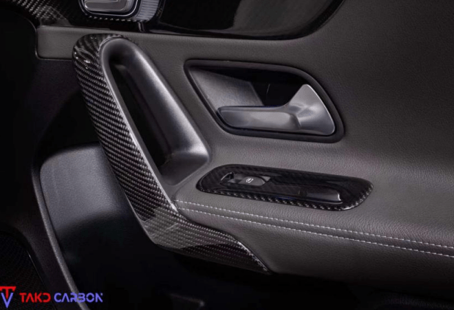 TAKD - MERCEDES BENZ A35 / A45 W177 DRY CARBON FIBER INTERIOR WINDOW CONTROL TRIM - Aero Carbon UK