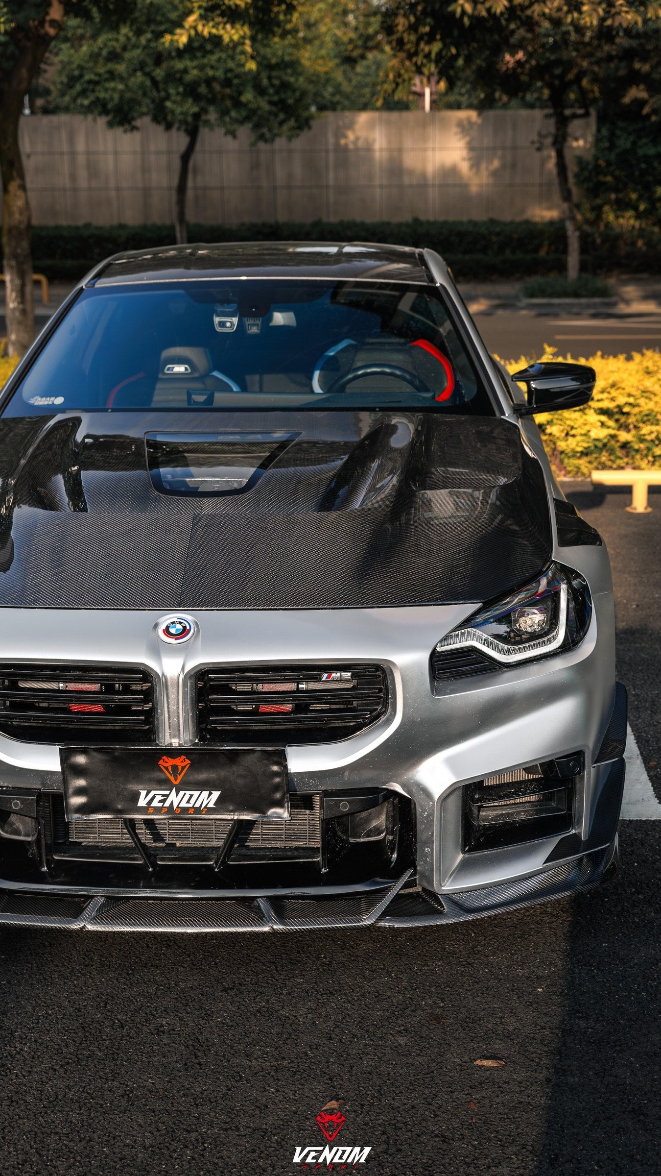Venom Sport BMW M2 G87 carbon fiber front canards detail