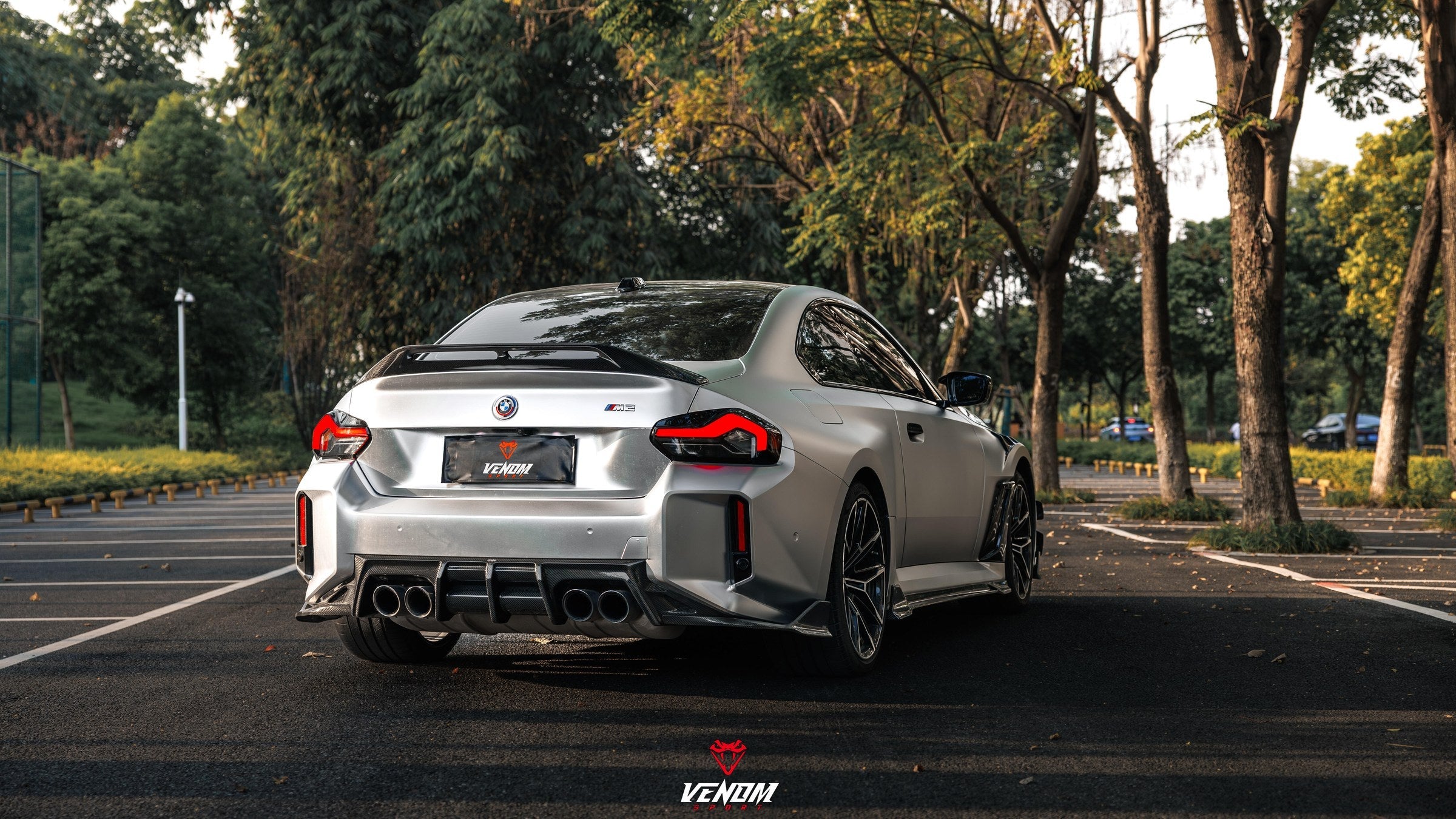 Venom Sport BMW M2 G87 carbon fiber rear spoiler and diffuser