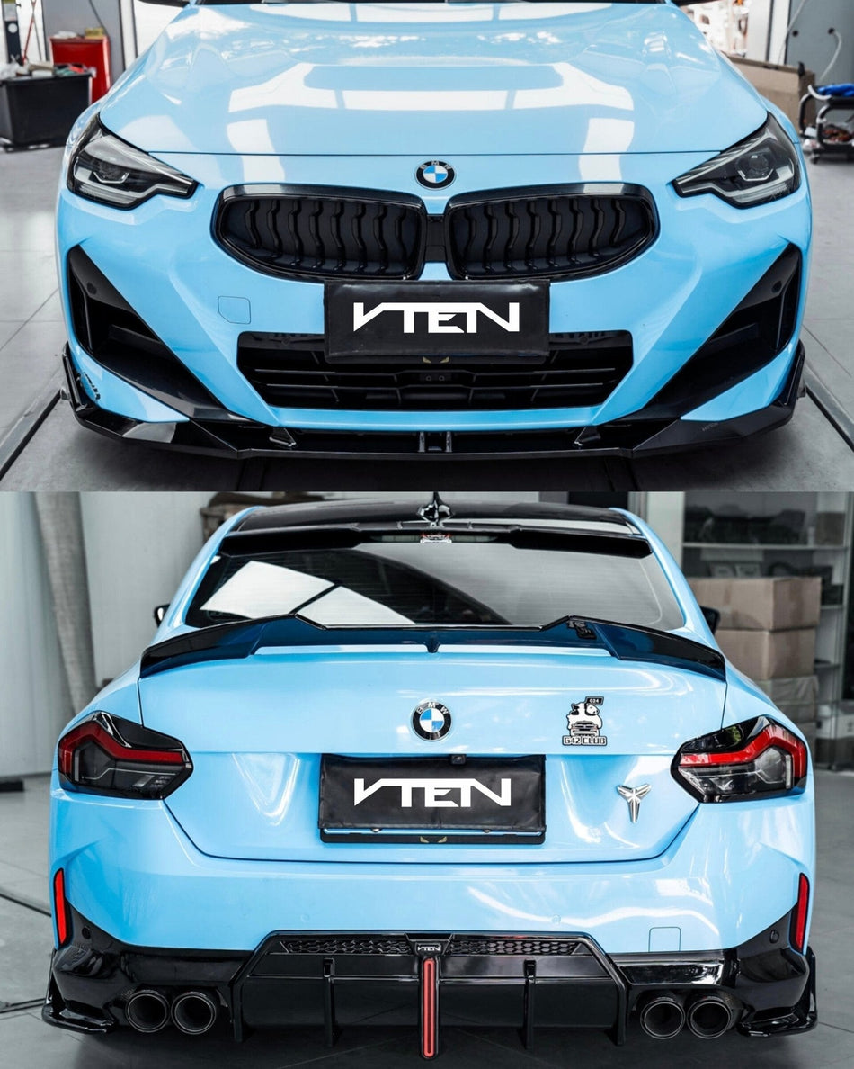 VTEN - BMW 2 SERIES G42 / M240I 2022+ PP GLOSS BLACK FULL BODY KIT BUNDLE - Aero Carbon UK