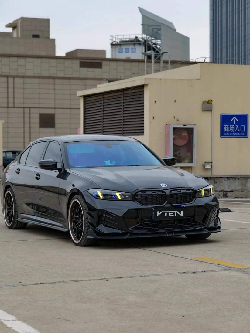 VTEN - BMW 3 SERIES G20 LCI 2023+ GLOSS BLACK FRONT LIP V2 - Aero Carbon UK