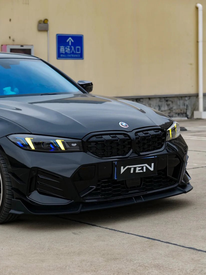 VTEN - BMW 3 SERIES G20 LCI 2023+ GLOSS BLACK FRONT LIP V2 - Aero Carbon UK