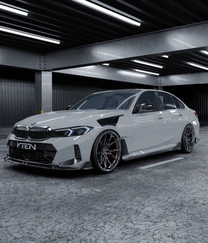 VTEN - BMW 3 SERIES G20 LCI 2023+ GLOSS BLACK FRONT LIP V2 - Aero Carbon UK