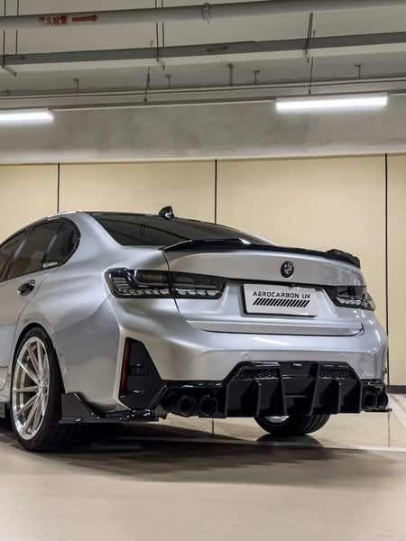 VTEN - BMW 3 SERIES G20 LCI 2023+ GLOSS BLACK REAR DIFFUSER V2 - Aero Carbon UK