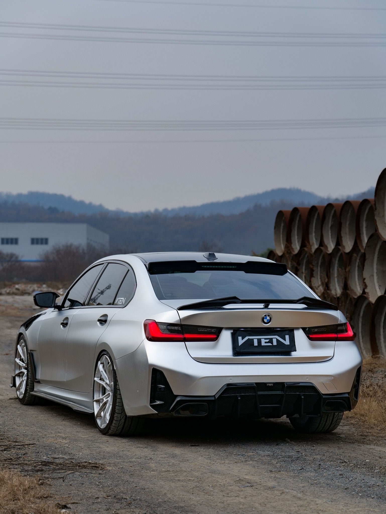 VTEN - BMW 3 SERIES G20 LCI 2023+ GLOSS BLACK REAR DIFFUSER V2 - Aero Carbon UK