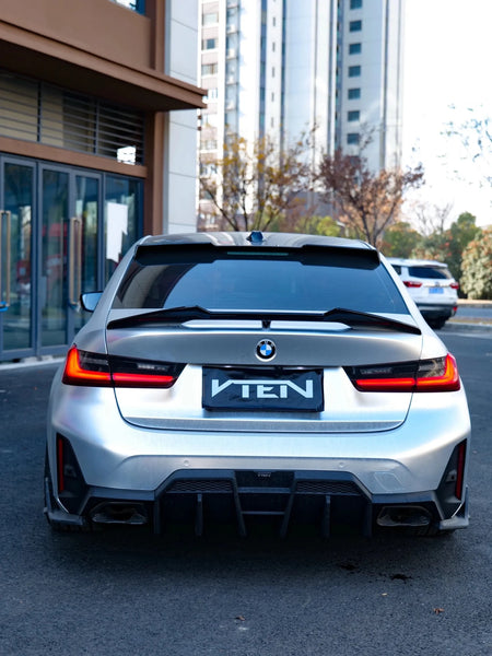 VTEN - BMW 3 SERIES G20 LCI 2023+ GLOSS BLACK REAR DIFFUSER V2 - Aero Carbon UK