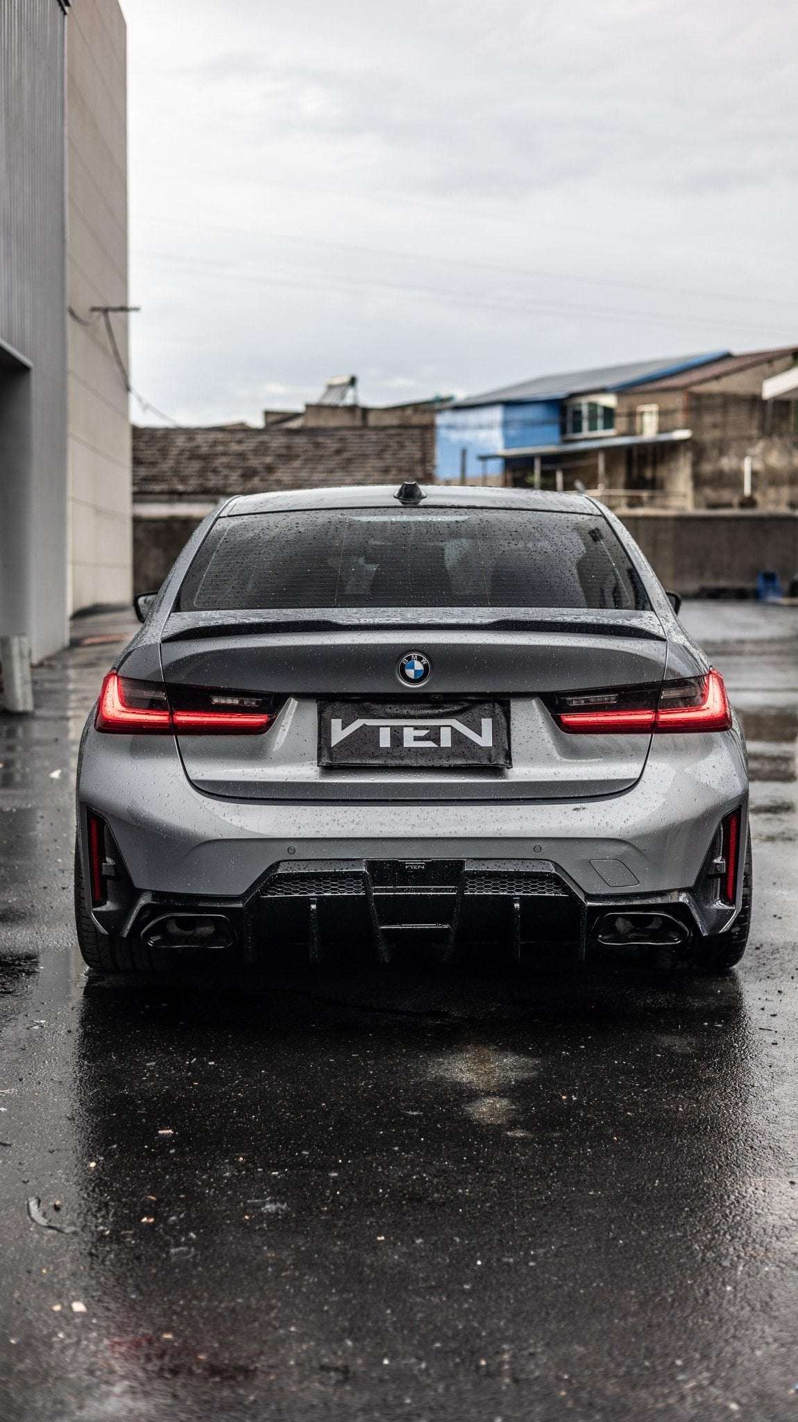 VTEN - BMW 3 SERIES G20 LCI 2023+ GLOSS BLACK REAR DIFFUSER V2 - Aero Carbon UK