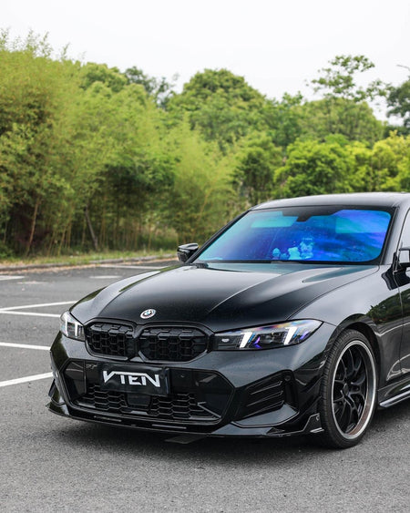 VTEN - BMW 3 SERIES G20 LCI GLOSS BLACK FRONT LIP V3 - Aero Carbon UK
