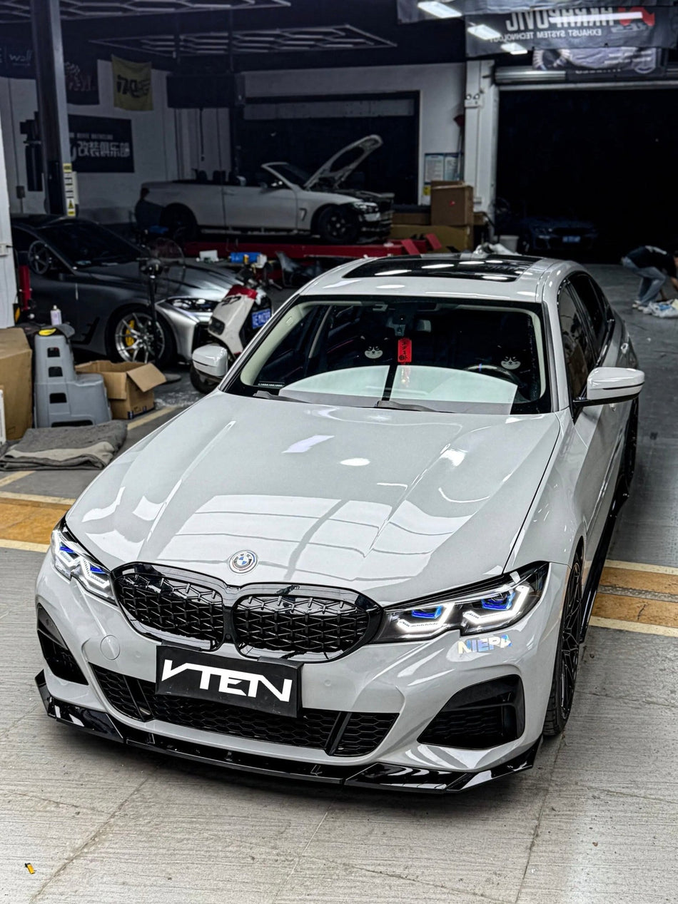 VTEN - BMW 3 SERIES G20 PRE - LCI FRONT LIP ABS GLOSS BLACK - Aero Carbon UK