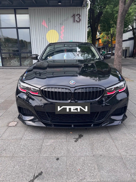 VTEN - BMW 3 SERIES G20 PRE - LCI FRONT LIP ABS GLOSS BLACK - Aero Carbon UK