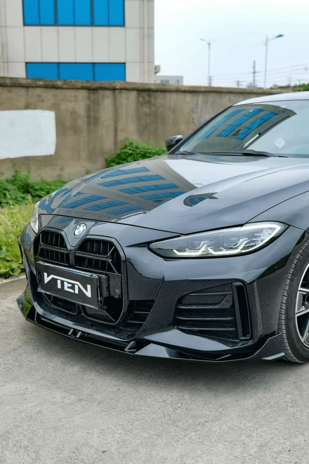 VTEN - BMW 4 SERIES G26 GRAN COUPE PP GLOSS BLACK FRONT LIP - Aero Carbon UK
