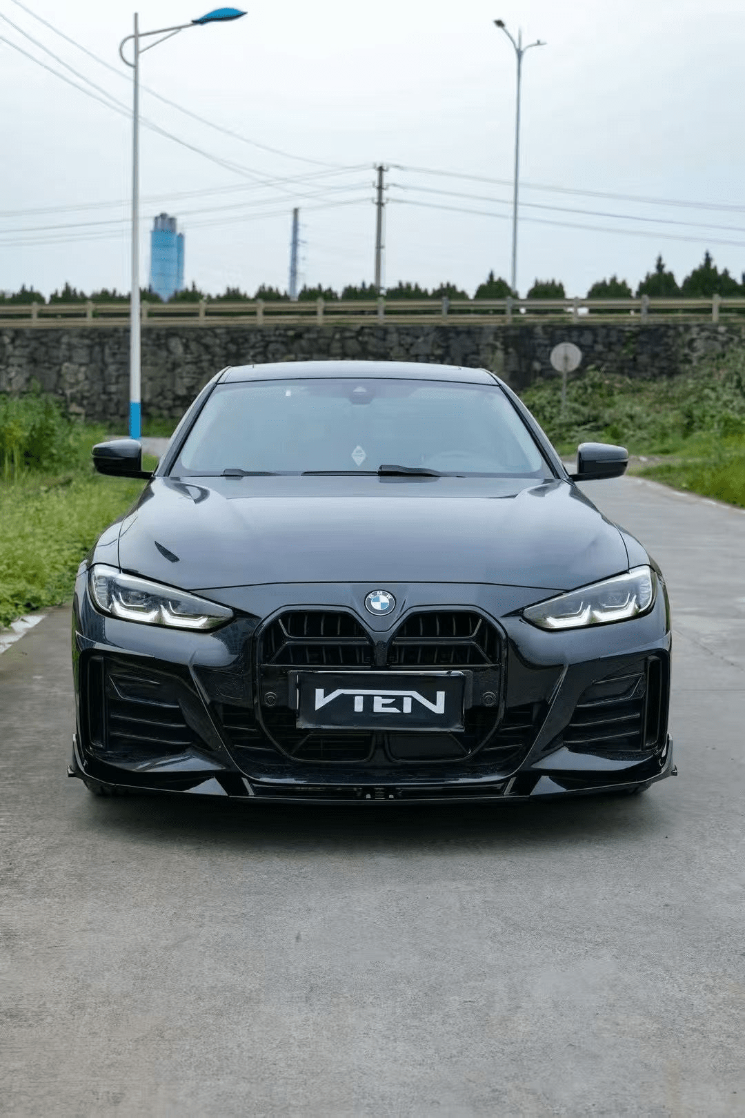 VTEN - BMW 4 SERIES G26 GRAN COUPE PP GLOSS BLACK FRONT LIP - Aero Carbon UK