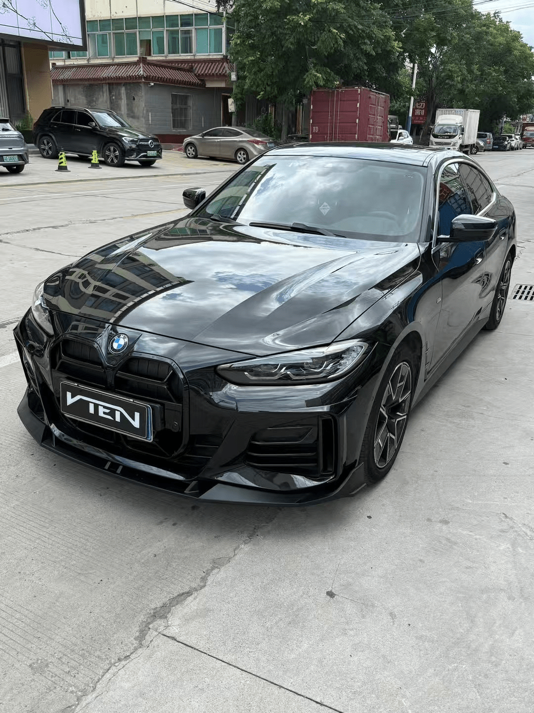 VTEN - BMW 4 SERIES G26 GRAN COUPE PP GLOSS BLACK FRONT LIP - Aero Carbon UK