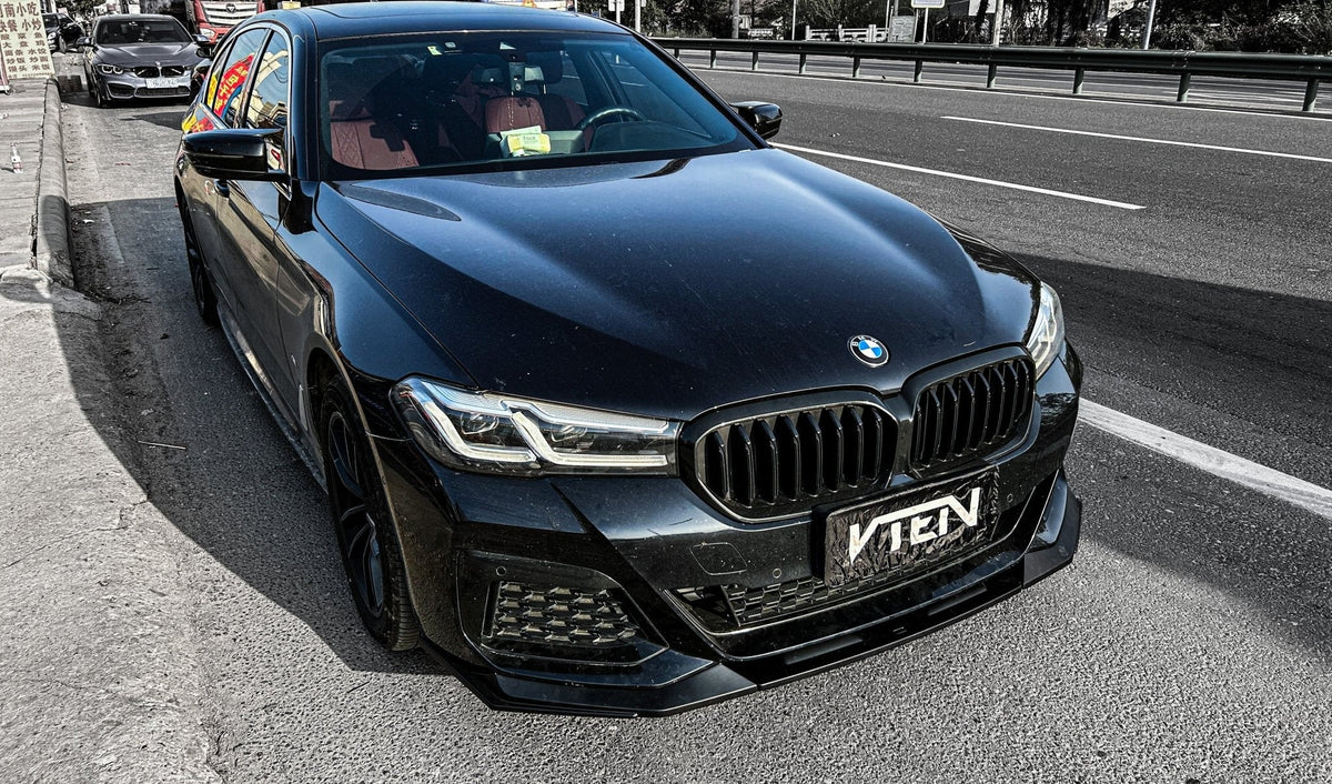 VTEN - BMW 5 SERIES G30 LCI PP GLOSS BLACK FRONT LIP - Aero Carbon UK