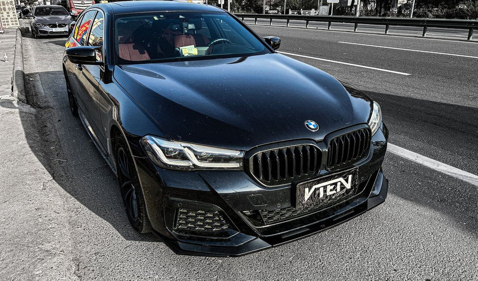 VTEN - BMW 5 SERIES G30 LCI PP GLOSS BLACK FRONT LIP - Aero Carbon UK