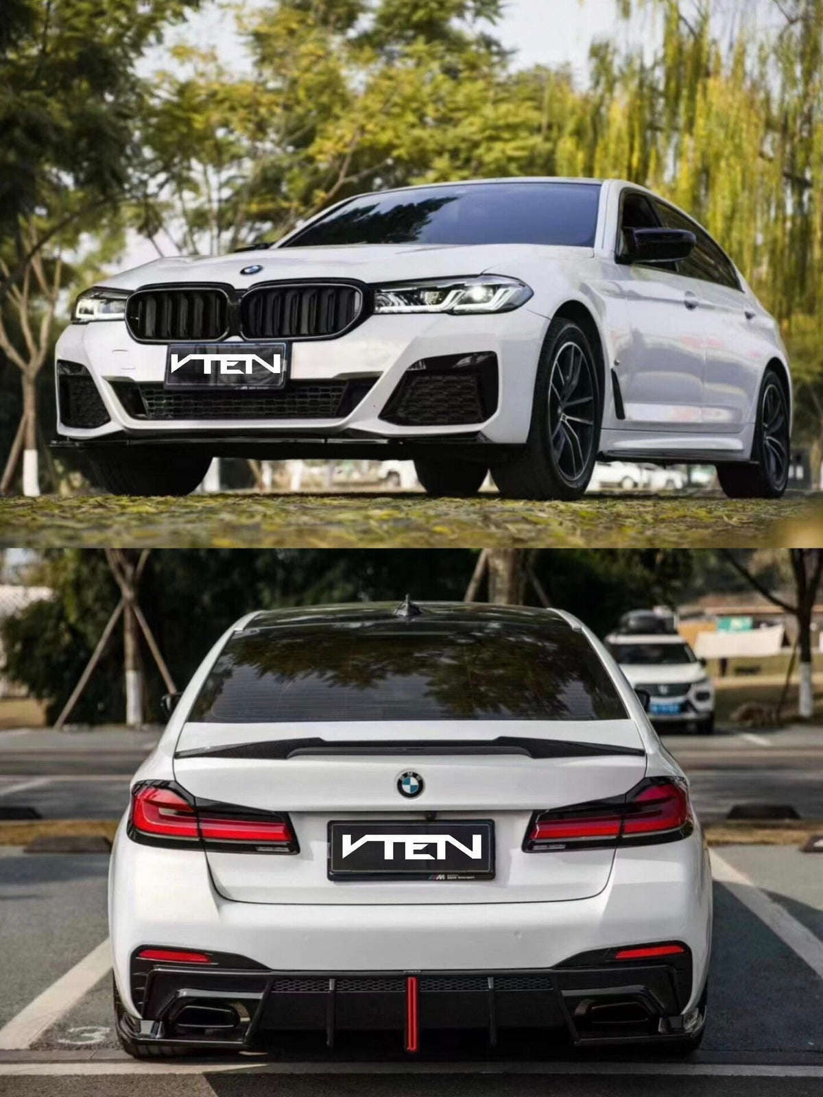 VTEN - BMW 5 SERIES G30 LCI PP GLOSS BLACK FULL BODY KIT BUNDLE - Aero Carbon UK