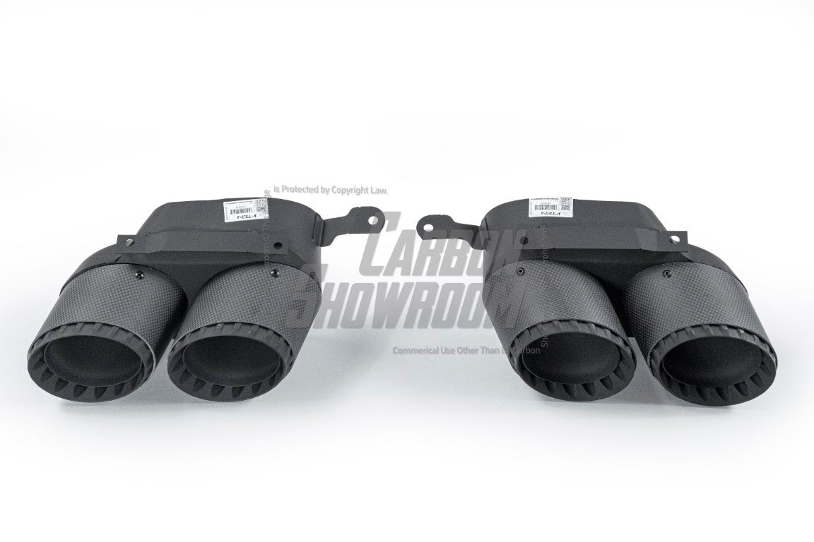 VTEN - BMW X5 G05 M50i / XDRIVE40i / SDRIVE40i 2019+ GLOSS BLACK STAINLESS STEEL EXHAUST TIPS - Aero Carbon UK