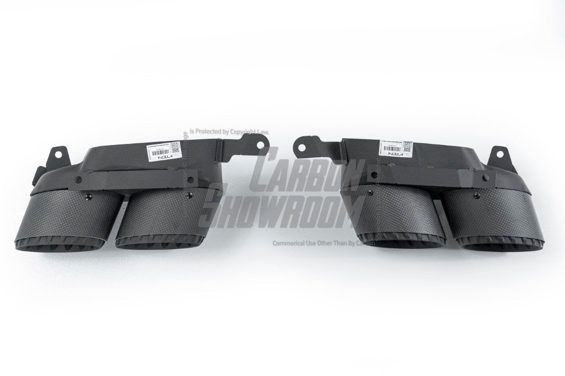 VTEN - BMW X5 G05 M50i / XDRIVE40i / SDRIVE40i 2019+ GLOSS BLACK STAINLESS STEEL EXHAUST TIPS - Aero Carbon UK