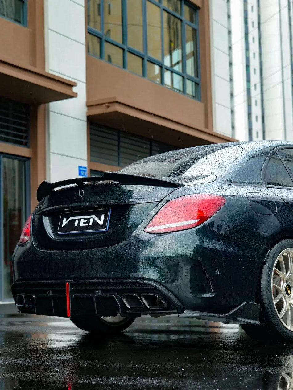 VTEN - MERCEDES BENZ C CLASS W205 SALOON 2019-2021 ABS GLOSS BLACK REAR SPOILER - Aero Carbon UK