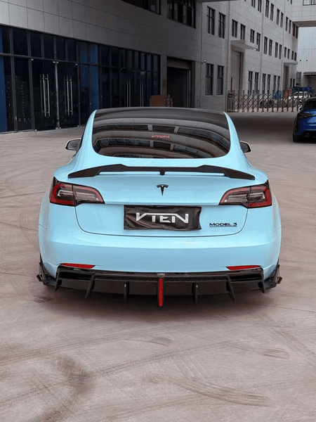 VTEN - TESLA MODEL 3 2017-2023 PP GLOSS BLACK REAR LED DIFFUSER - Aero Carbon UK