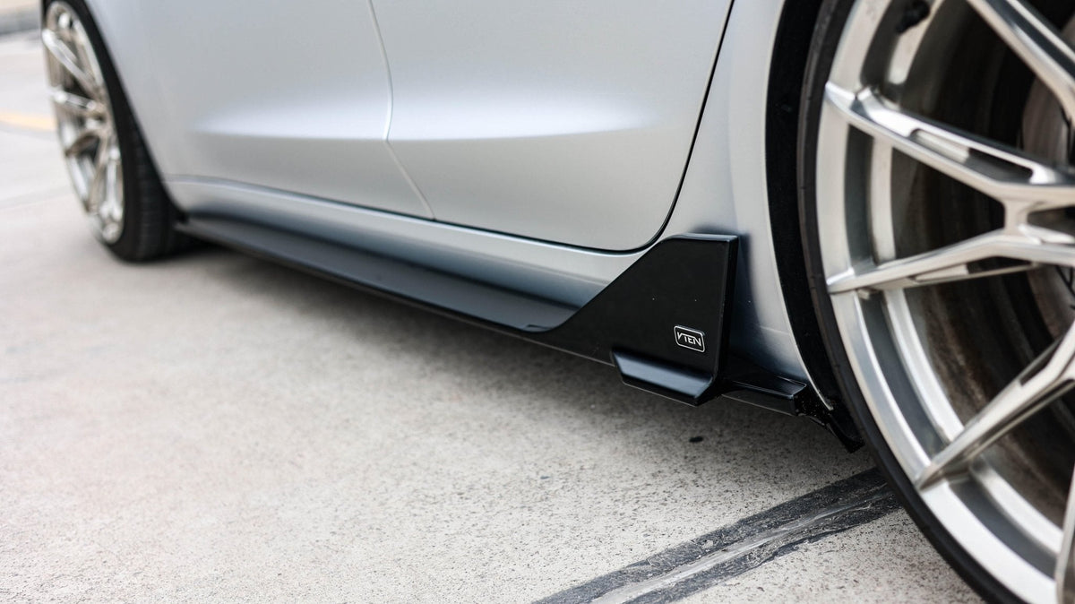 VTEN - TESLA MODEL 3 HIGHLAND 2023+ PP GLOSS BLACK SIDE SKIRTS - Aero Carbon UK