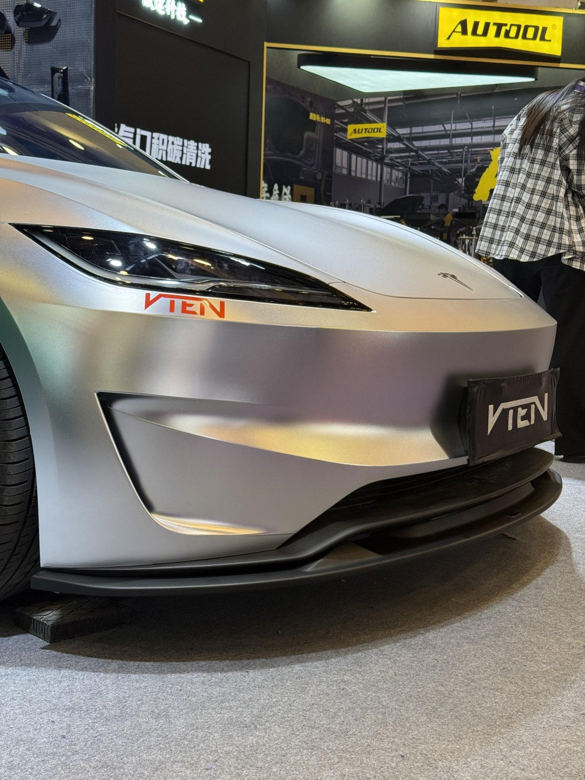 VTEN - TESLA MODEL 3P HIGHLAND PERFORMANCE 2023+ PP GLOSS BLACK FRONT LIP - Aero Carbon UK