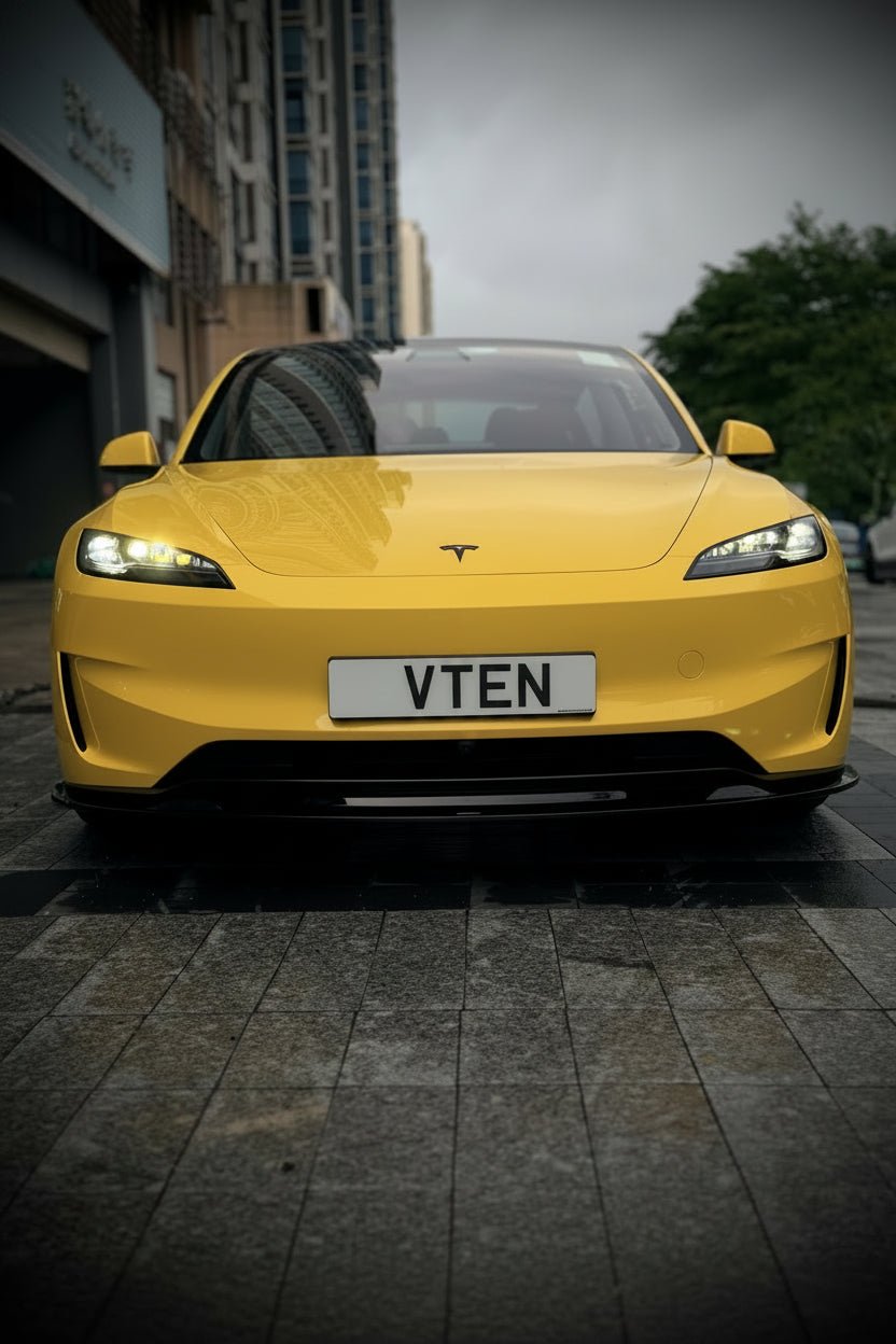 VTEN - TESLA MODEL 3P HIGHLAND PERFORMANCE 2023+ PP GLOSS BLACK FRONT LIP - Aero Carbon UK