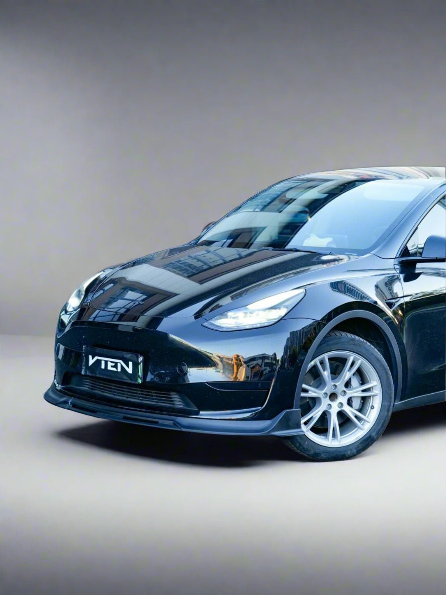 VTEN - TESLA MODEL Y 2020-2024 PP GLOSS BLACK FRONT LIP - Aero Carbon UK