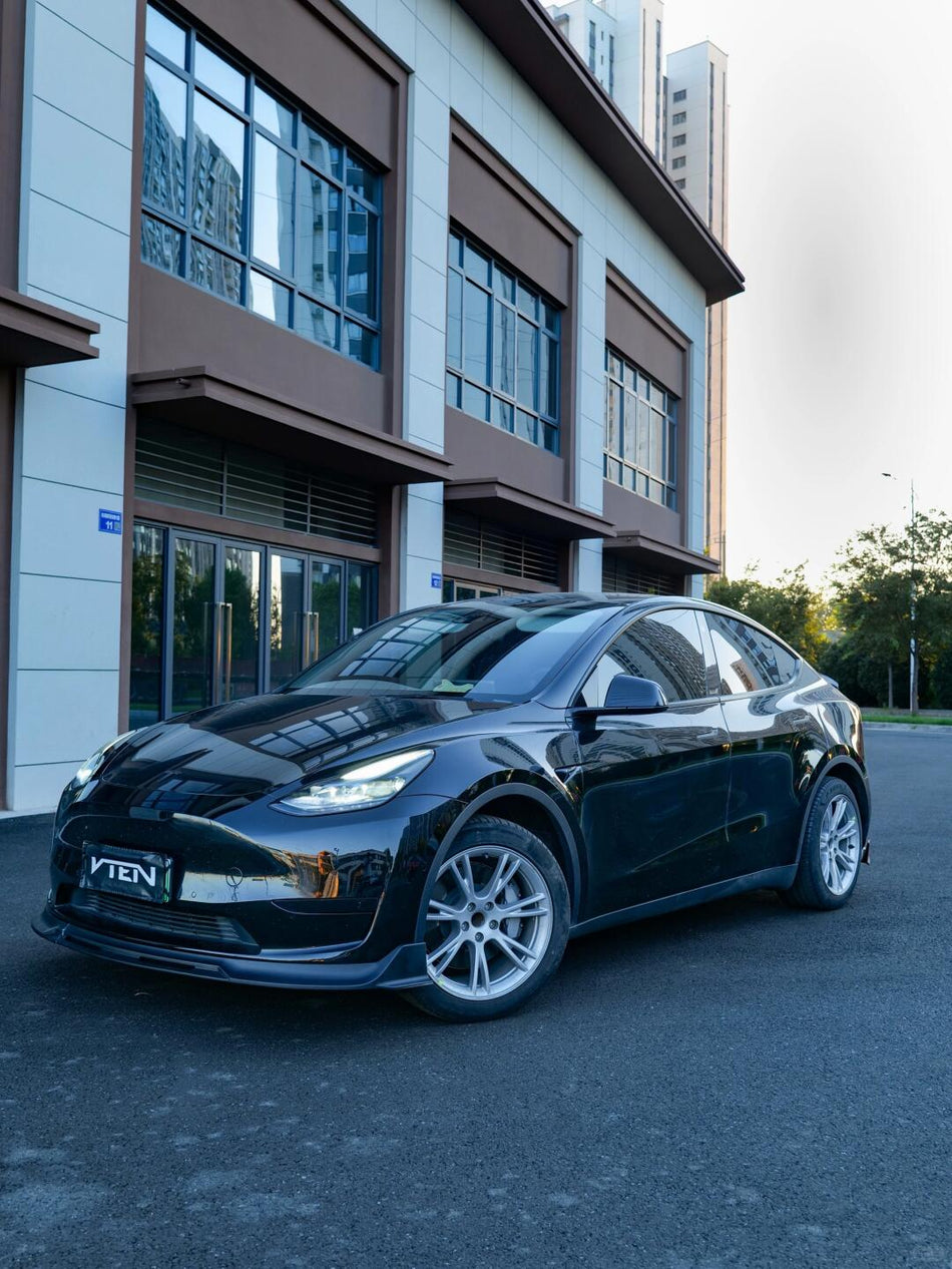 VTEN - TESLA MODEL Y 2020-2024 PP GLOSS BLACK FRONT LIP - Aero Carbon UK