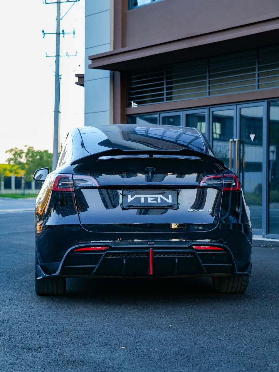 VTEN - TESLA MODEL Y 2020-2024 PP GLOSS BLACK REAR LED DIFFUSER - Aero Carbon UK