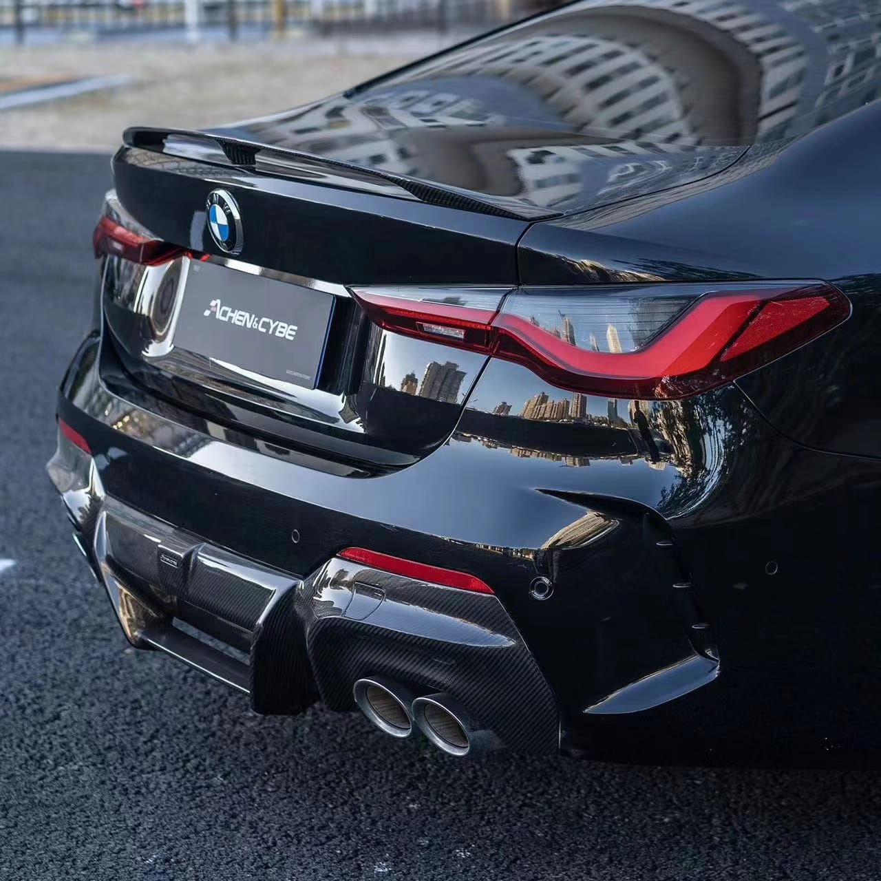 ACHEN CYBE - BMW 4 SERIES G22 / G23 DRY CARBON FIBRE REAR DIFFUSER - Aero Carbon UK