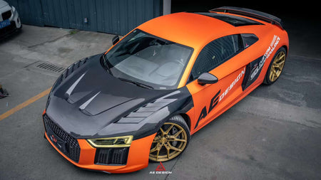 AE DESIGN - AUDI R8 DRY CARBON FIBRE FRONT BONNET HOOD - Aero Carbon UK