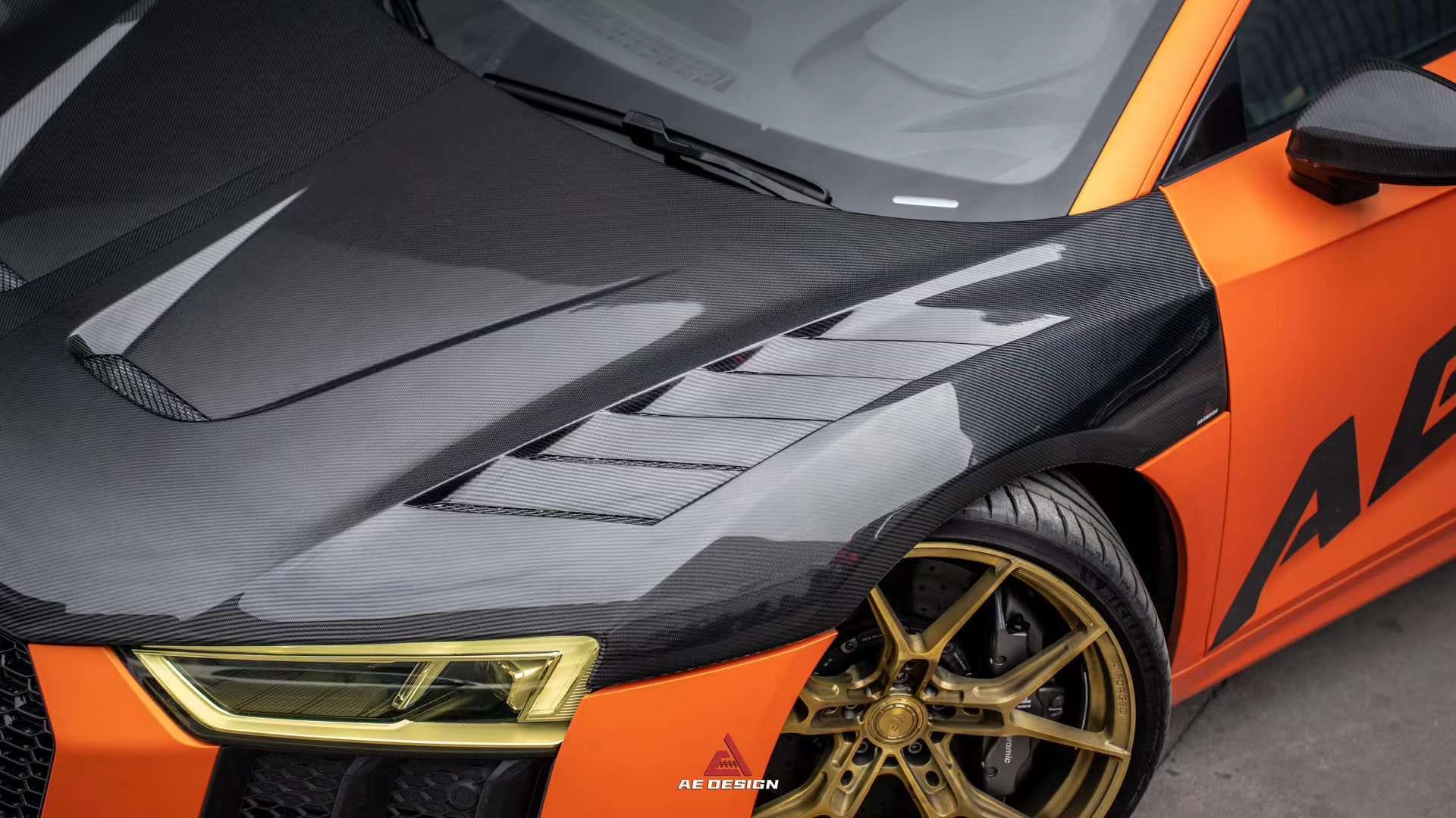 AE DESIGN - AUDI R8 DRY CARBON FIBRE FRONT BONNET HOOD – Aero Carbon UK