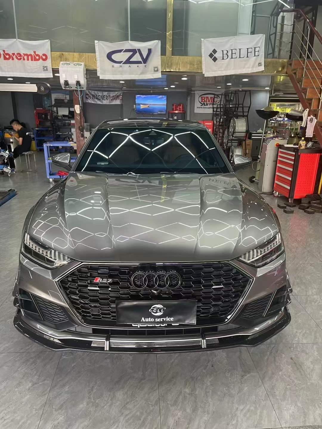 AERO CARBON - AUDI A7 / S7 C8 2018+ CARBON FIBRE FRONT LIP TK STYLE - Aero Carbon UK