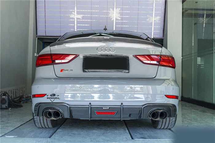 AERO CARBON - Audi RS3 B9 (2018-2020) CARBON FIBRE REAR DIFFUSER WITH BRAKE LIGHT Aero Carbon UK