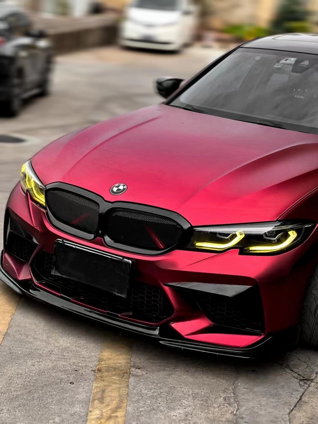 Real Carbon Fiber Grille Insert Trim Cover For 2019–2022 BMW G20 330i M340i