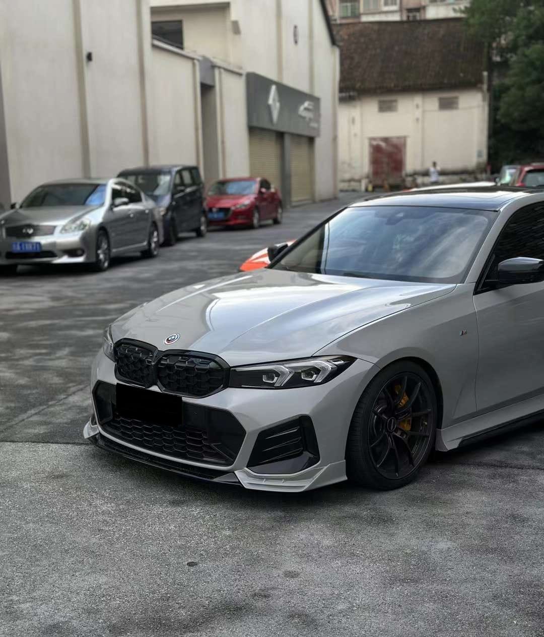 Gloss Black Front Bumper Lip Splitter For 2023-2025 BMW G20 LCI 330i / M340i – 1pc CTM Style