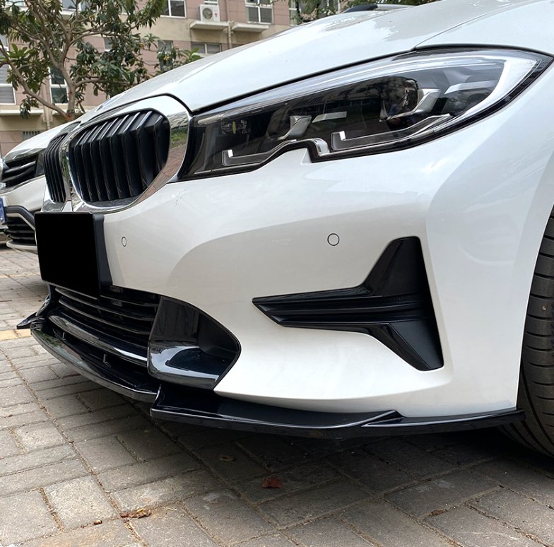 AERO CARBON - BMW 3 SERIES G20 SPORT (PRE LCI) ABS PLASTIC GLOSS BLACK FRONT LIP - Aero Carbon UK