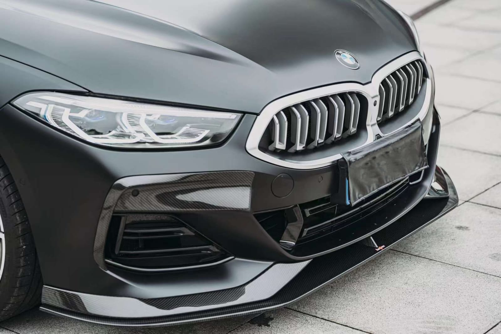 AERO CARBON - BMW 8 SERIES G16 GRAN COUPE CARBON FIBRE FRONT LIP AC STYLE AERO CARBON