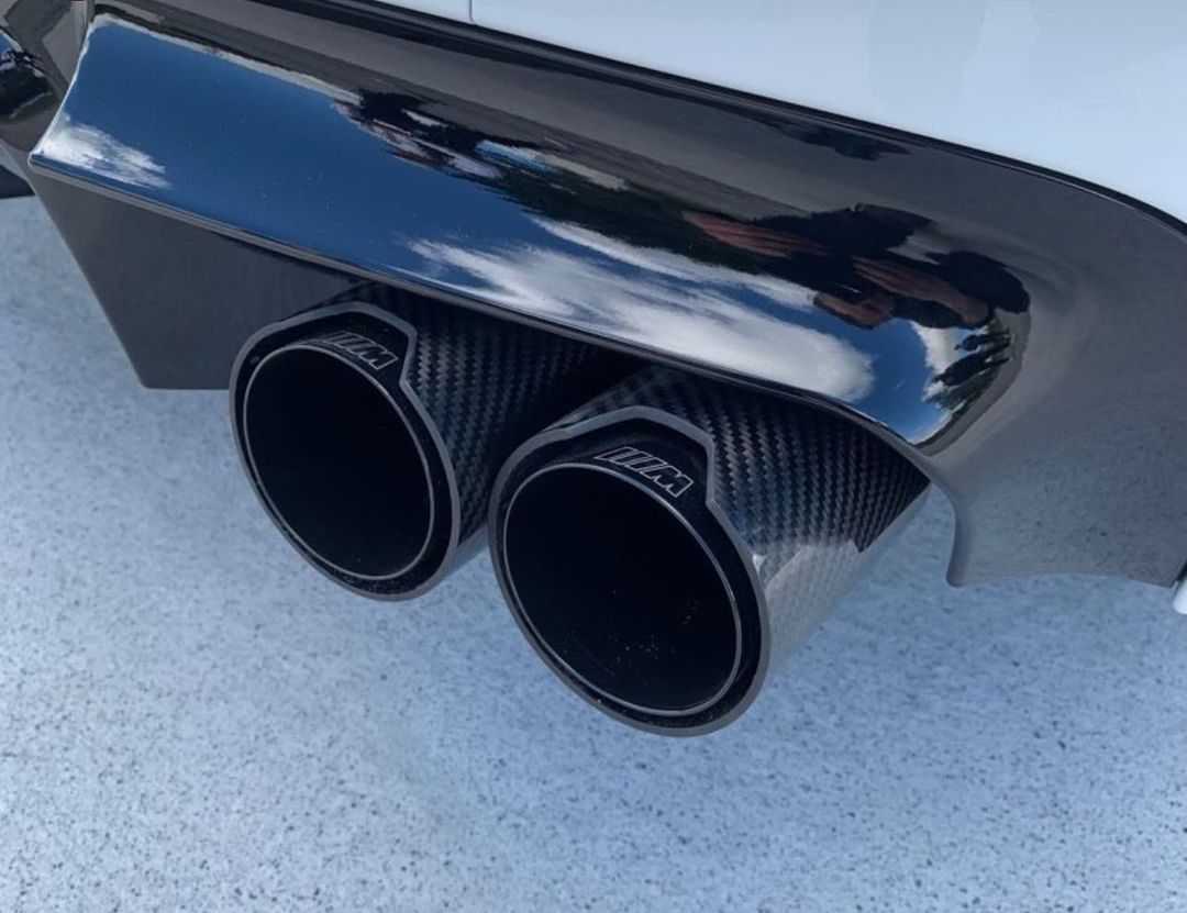 AERO CARBON - BMW BLACK M PERFORMANCE STYLE CARBON FIBRE DUAL EXHAUST TIPS - Aero Carbon UK