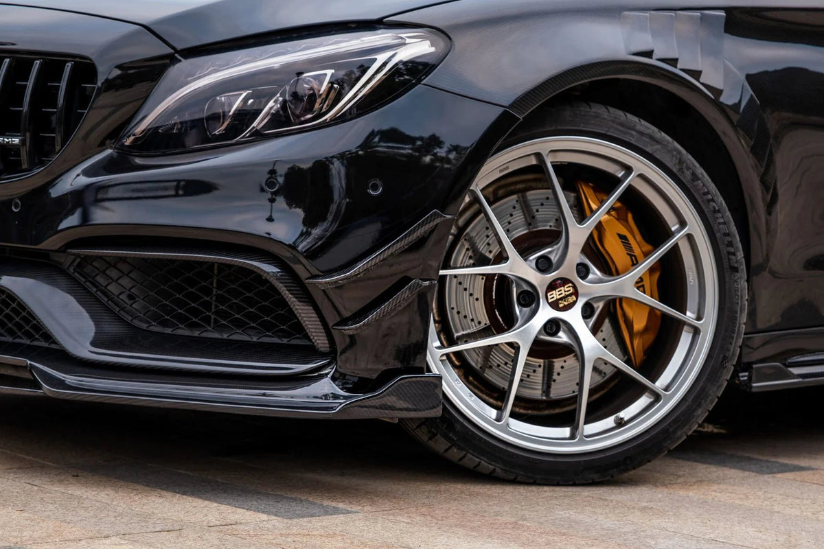 AERO CARBON - MERCEDES C CLASS W205 C63 C63S CARBON FIBRE FRONT BUMPER CANARDS - Aero Carbon UK