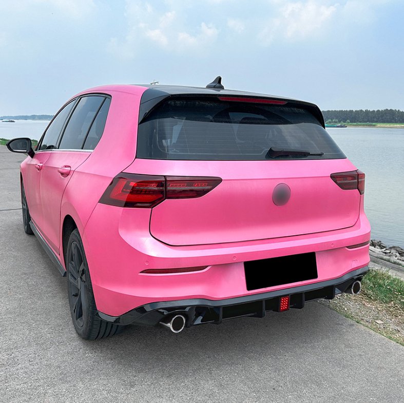 Golf 8 R Diffuser AERO CARBON - VOLKSWAGEN GOLF R LINE / GTI MK8 REAR LED DIFFUSER GLOSS ...