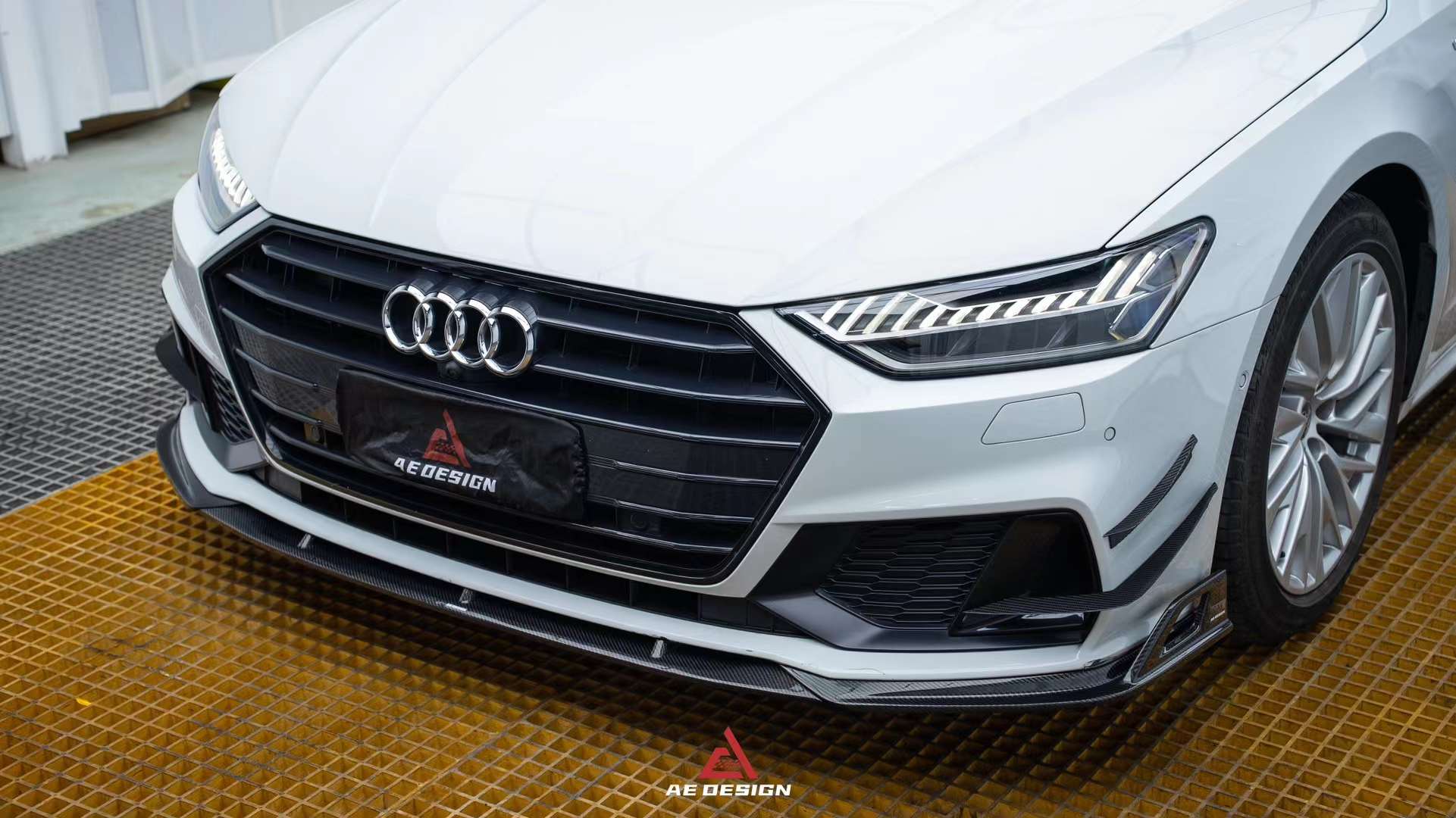 AERO DESIGN - AUDI A7 / S7 C8 2018+ CARBON FIBRE FRONT LIP - Aero Carbon UK