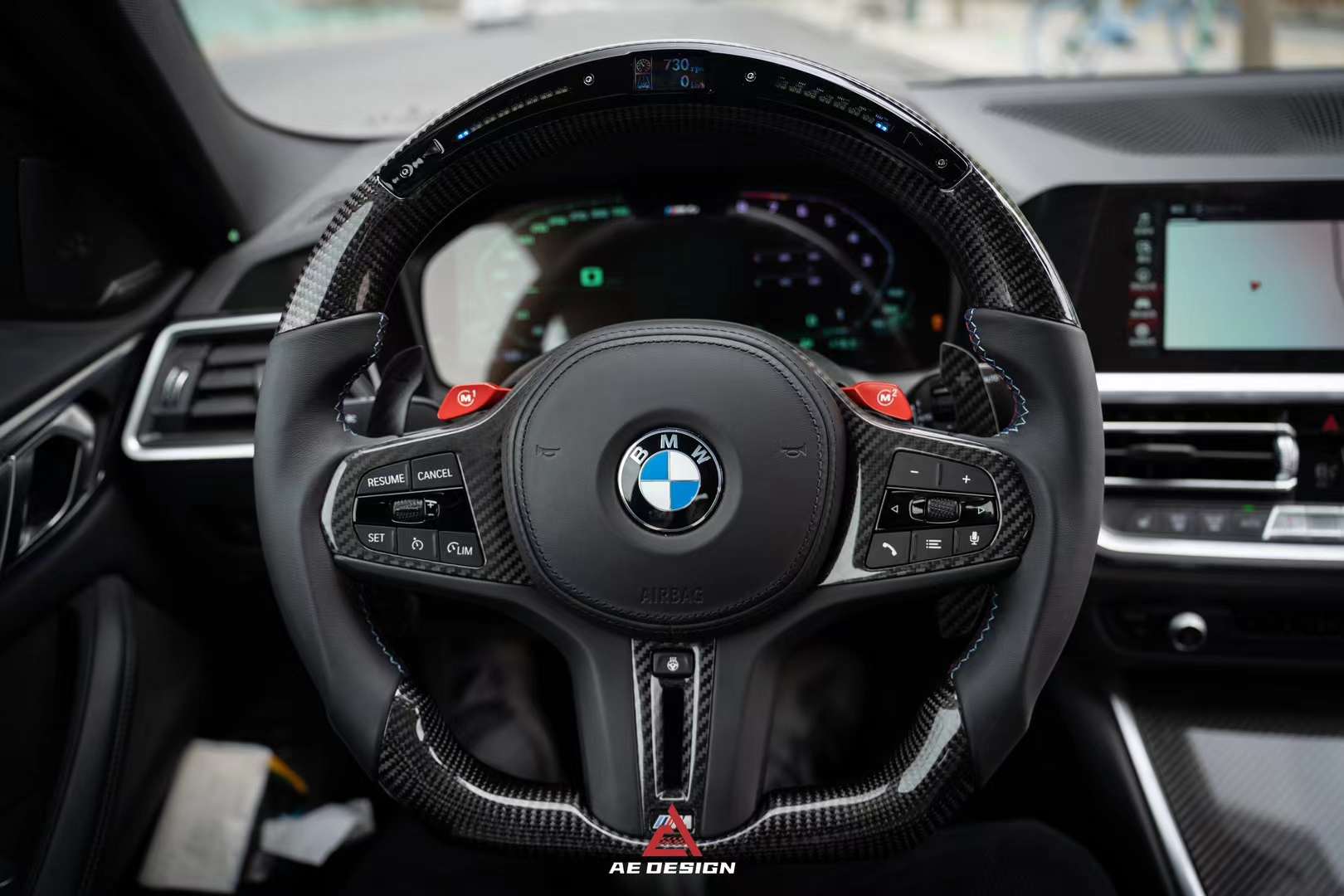 AERO DESIGN -  BMW G SERIES LED DRY CARBON STEERING WHEEL AERO CARBON