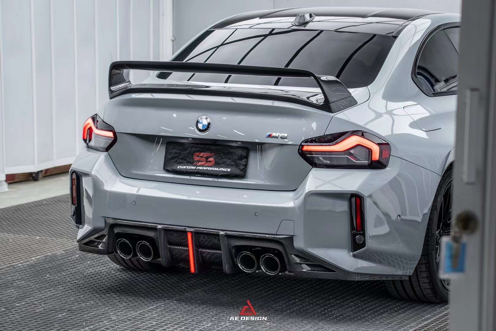 AERO DESIGN - BMW M2 G87 DRY CARBON FIBRE LED REAR DIFFUSER - Aero Carbon UK