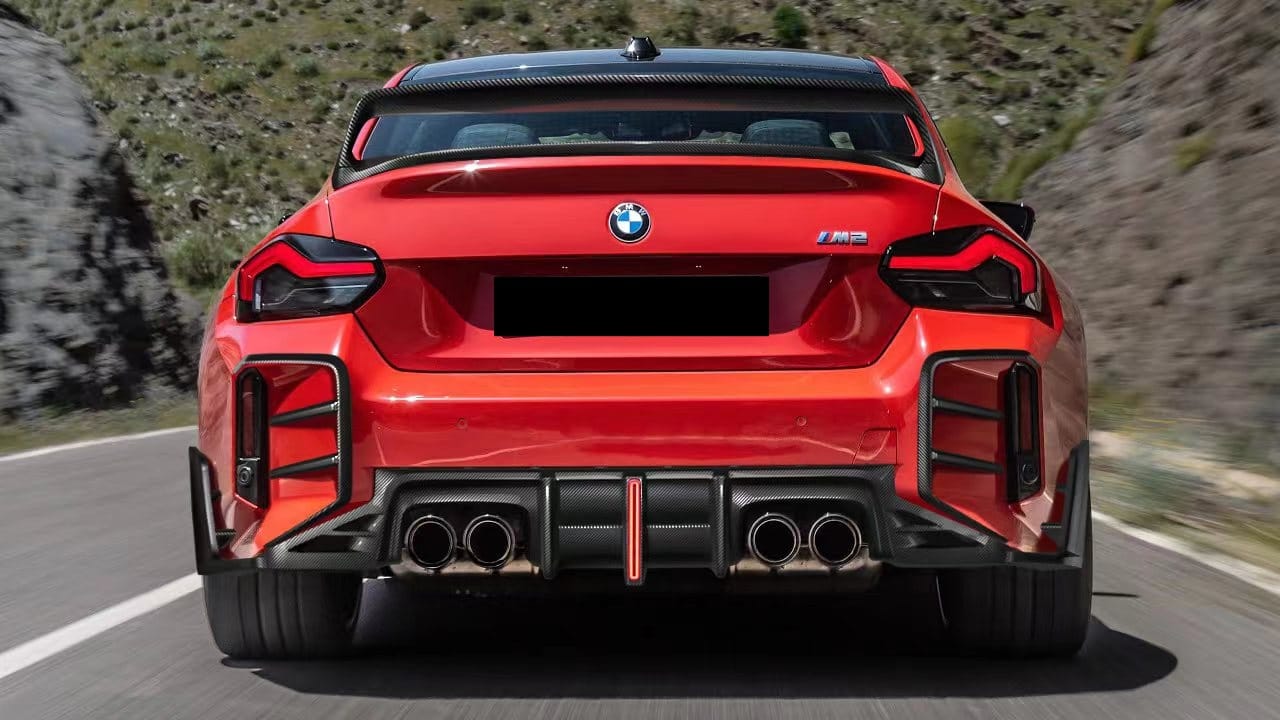 AERO DESIGN - BMW M2 G87 DRY CARBON FIBRE LED REAR DIFFUSER - Aero Carbon UK